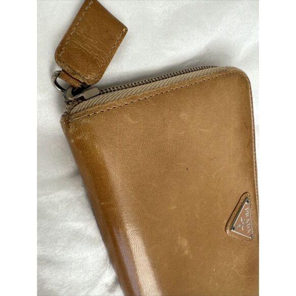 PRADA Tan Leather Zippy Wallet - Picture 3 of 16